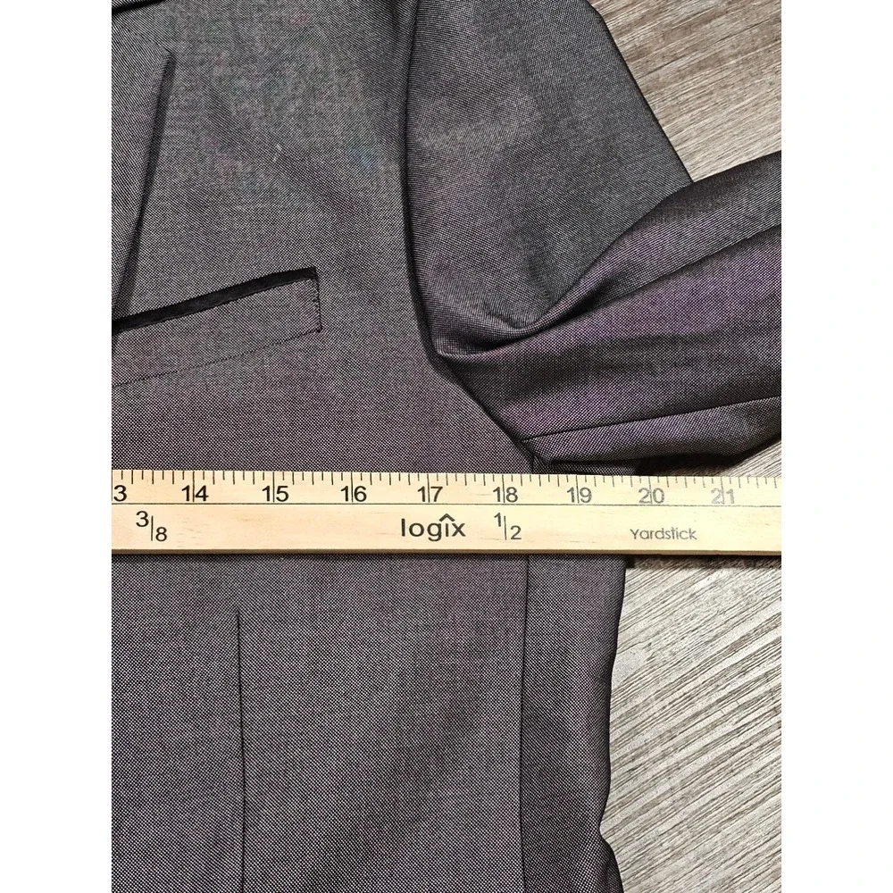 Guess‎ Mens Gray Two-Tone Single Button Slim Fit Blazer Jacket Metallic Sheen